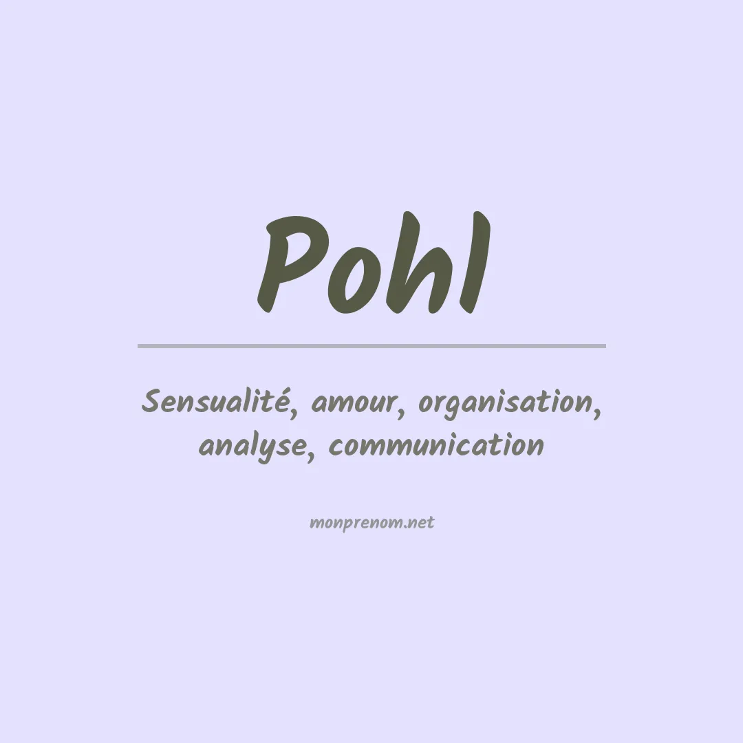 Prénom Pohl