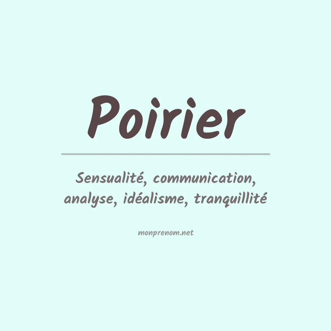 Prénom Poirier