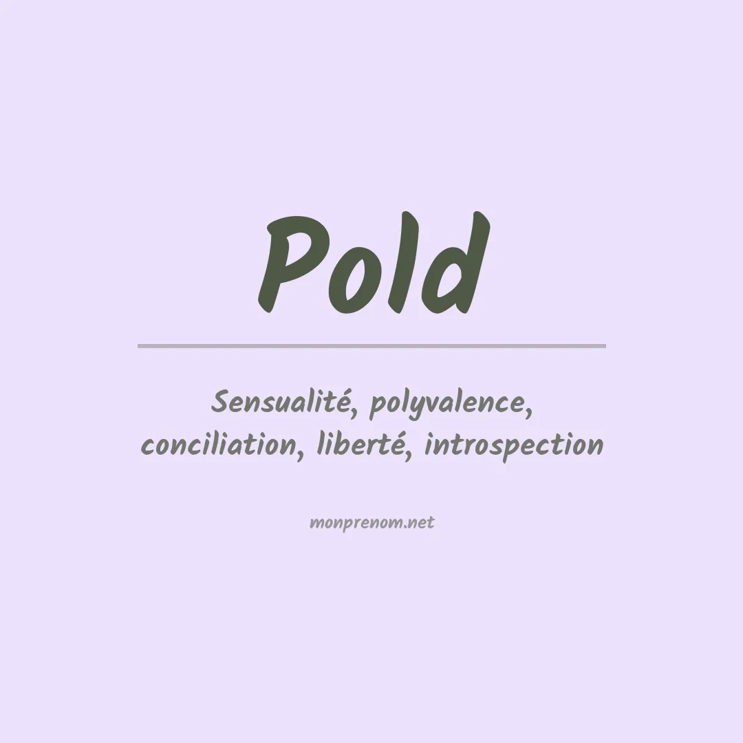 Signification du prénom Pold