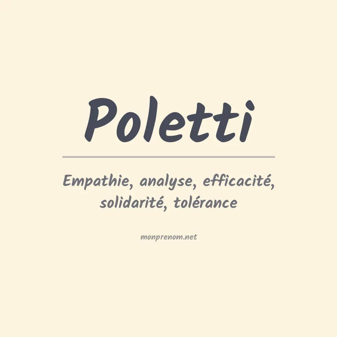 Prénom Poletti