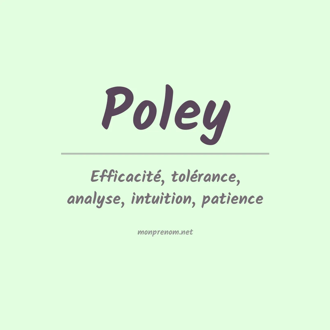 Prénom Poley