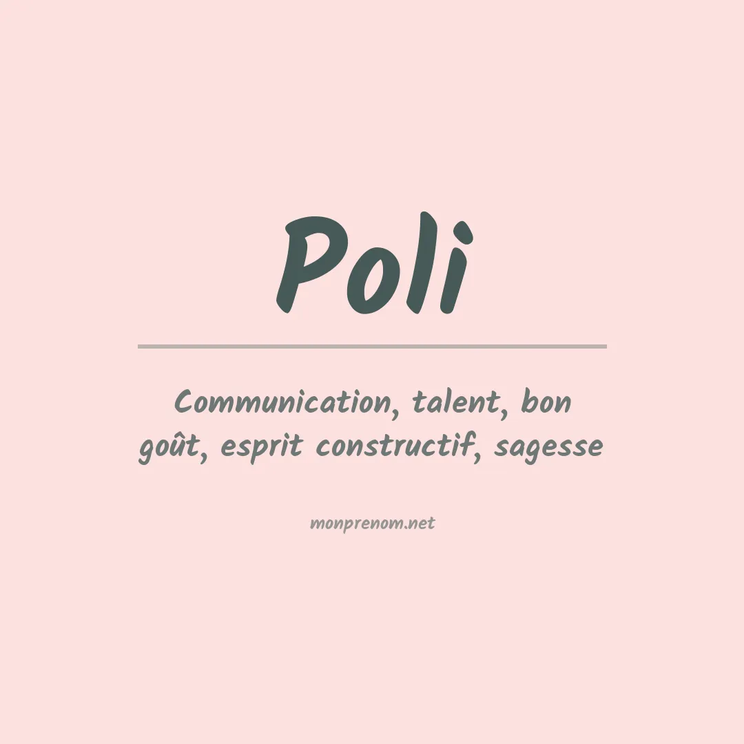 Prénom Poli