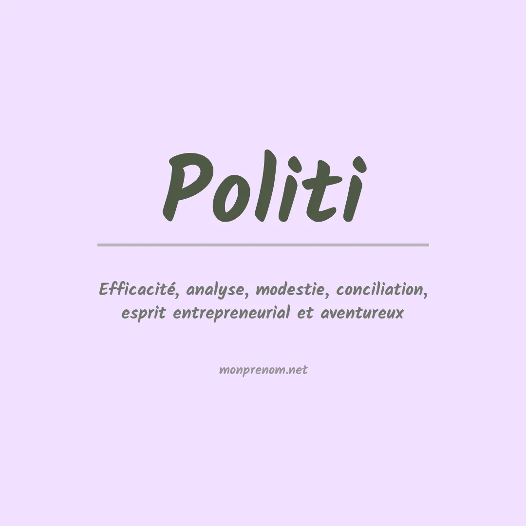 Prénom Politi