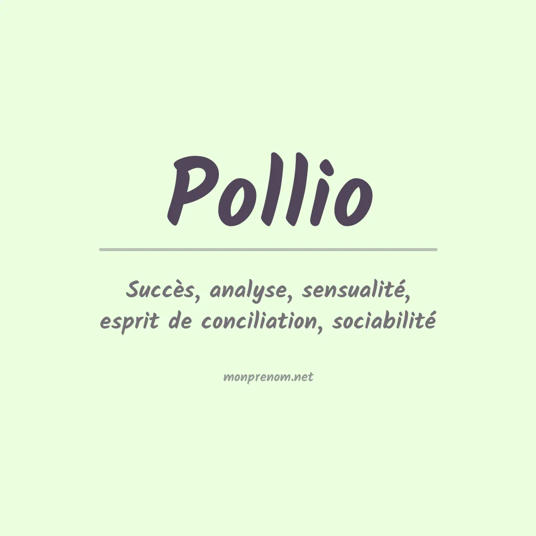 Prénom Pollio