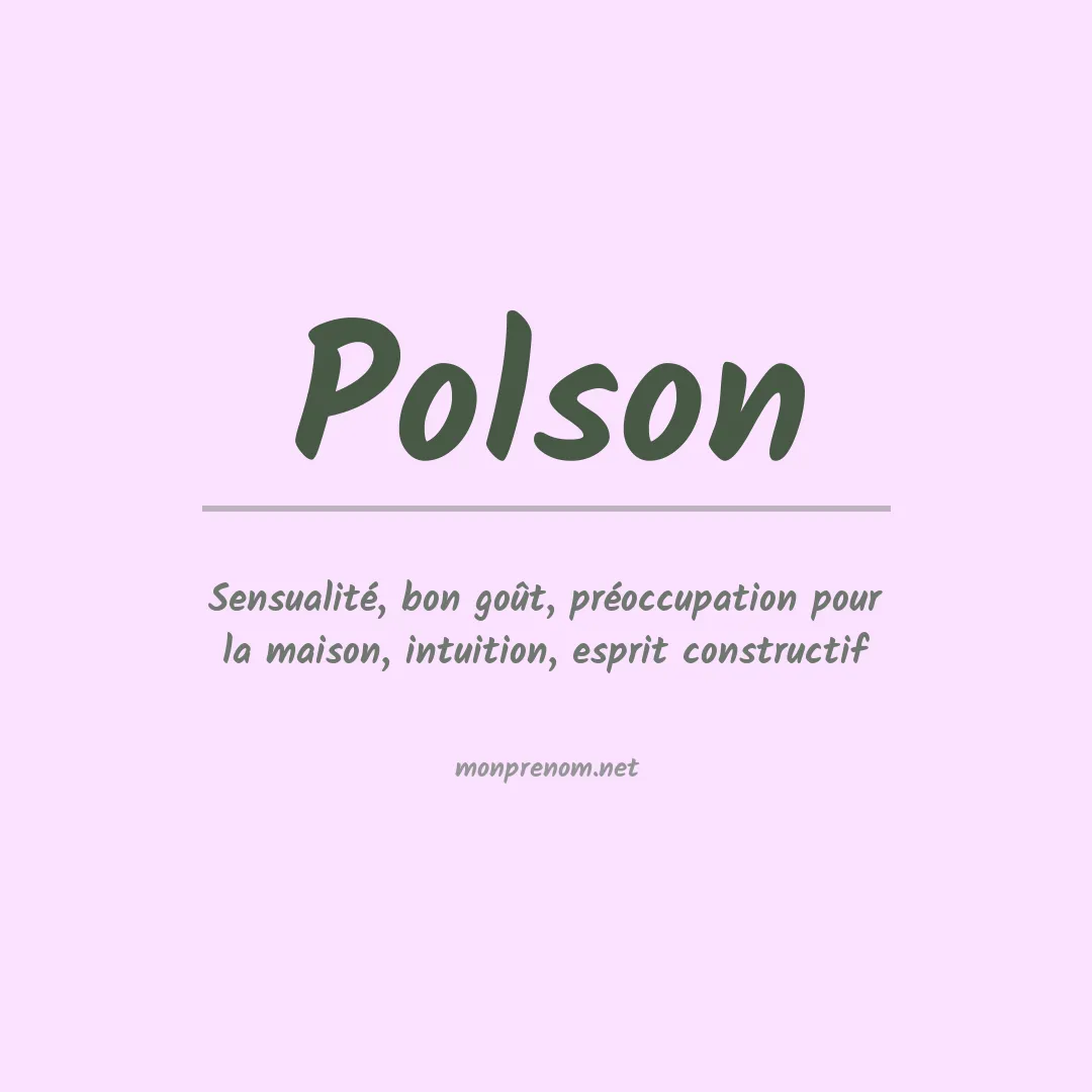 Prénom Polson