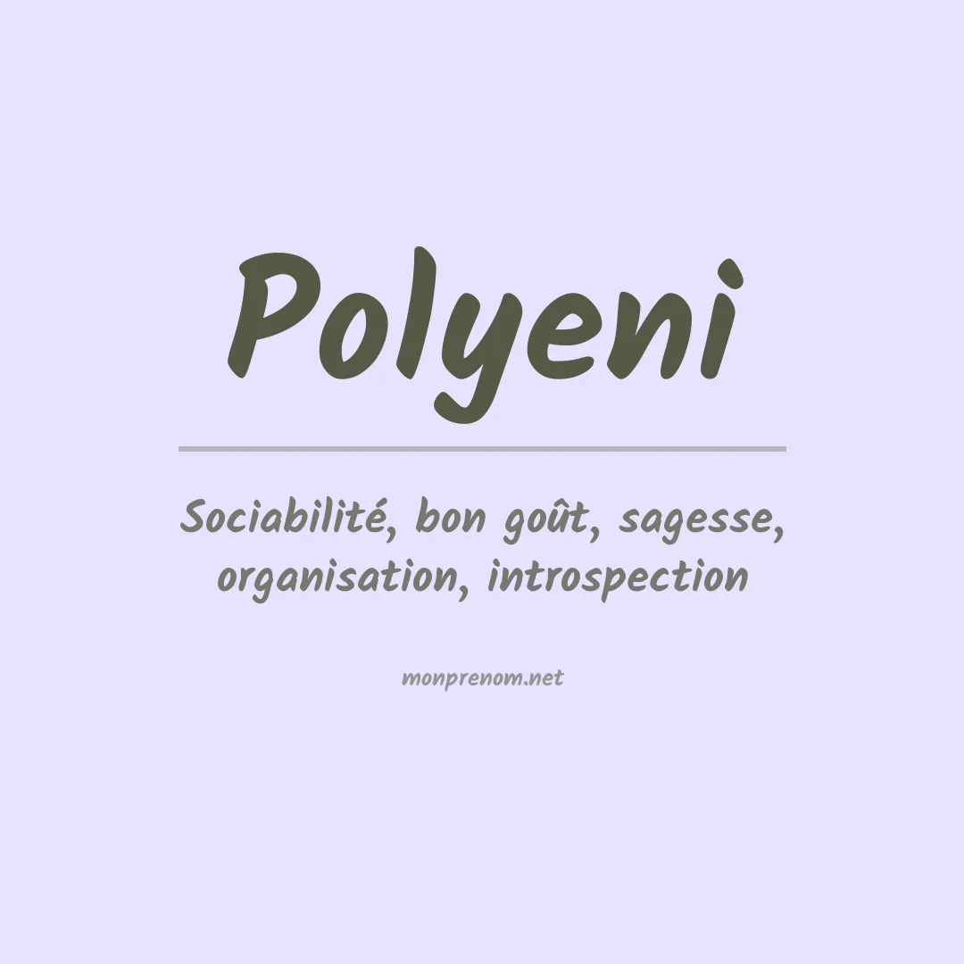 Signification du prénom Polyeni