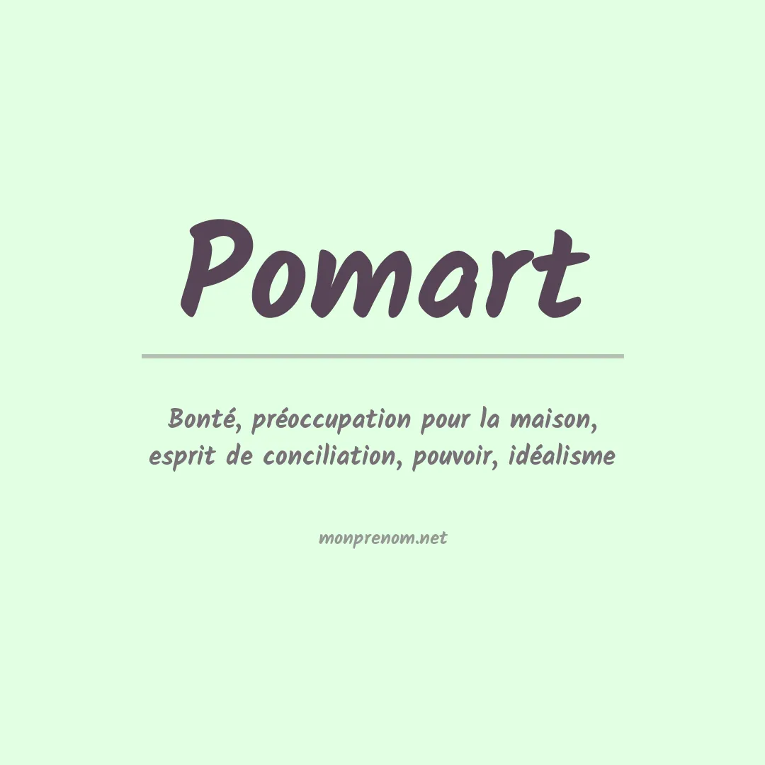 Signification du prénom Pomart