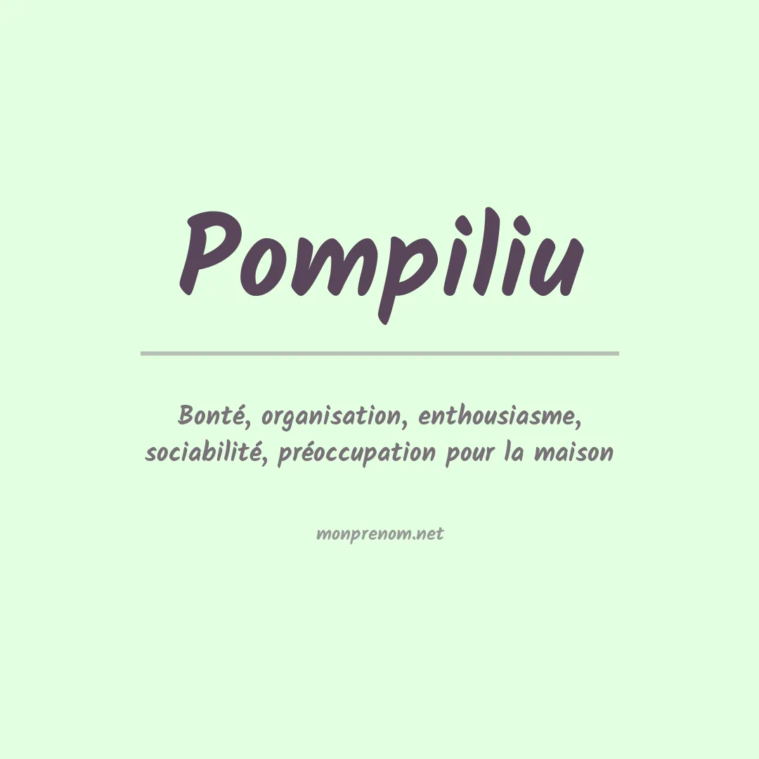 Signification du prénom Pompiliu
