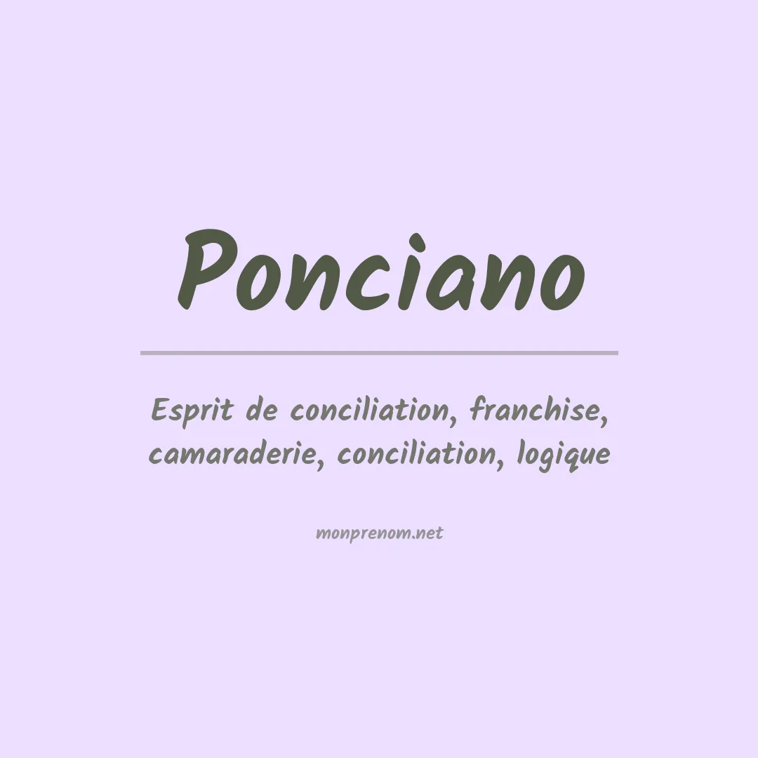 Prénom Ponciano