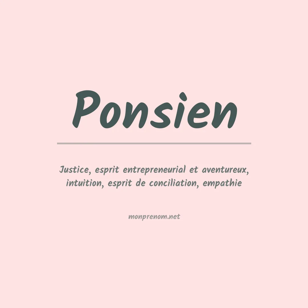 Signification du prénom Ponsien