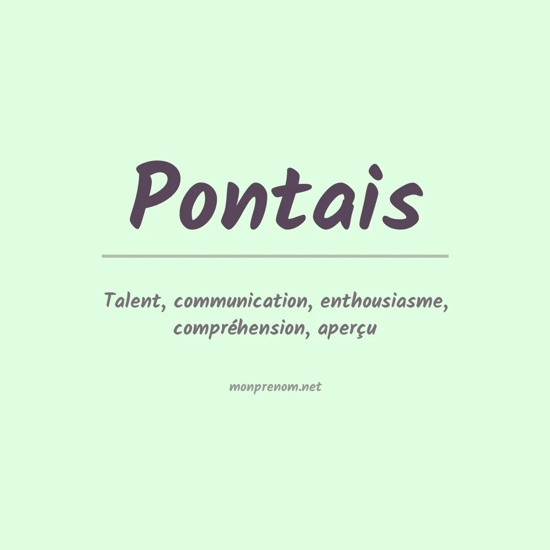 Signification du prénom Pontais