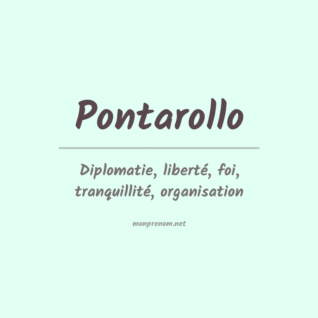 Signification du prénom Pontarollo
