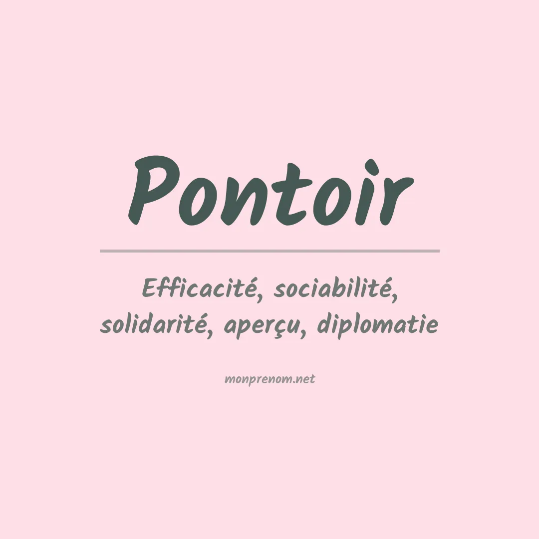 Signification du prénom Pontoir