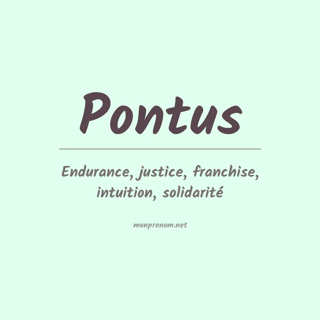 Signification du prénom Pontus