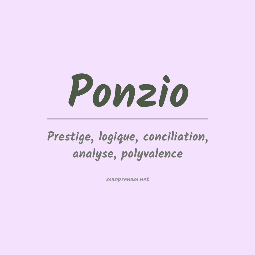 Signification du prénom Ponzio