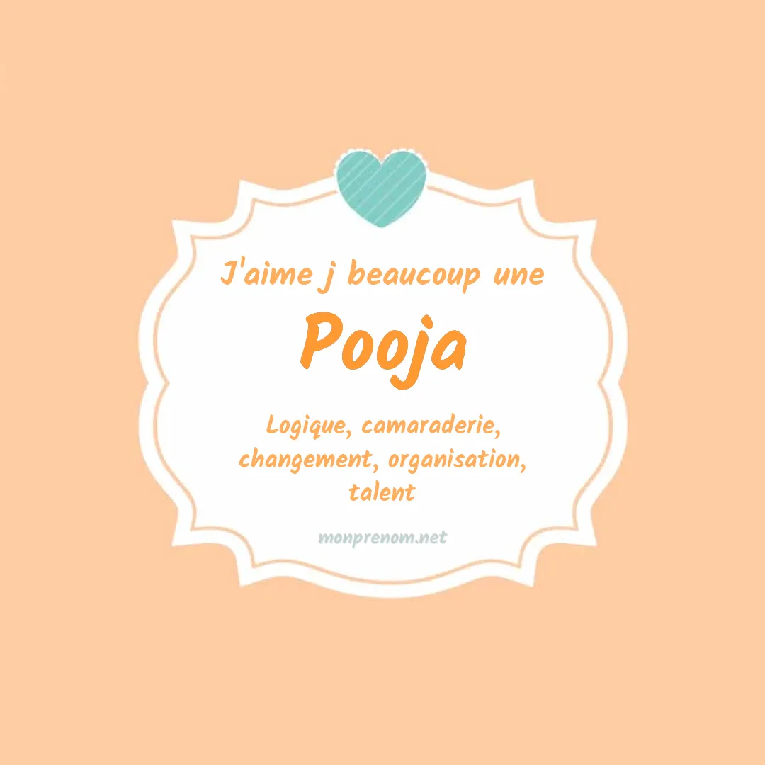 J'aime beaucoup Pooja
