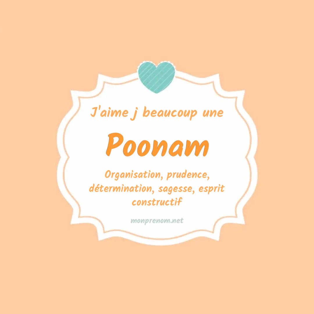 J'aime beaucoup Poonam