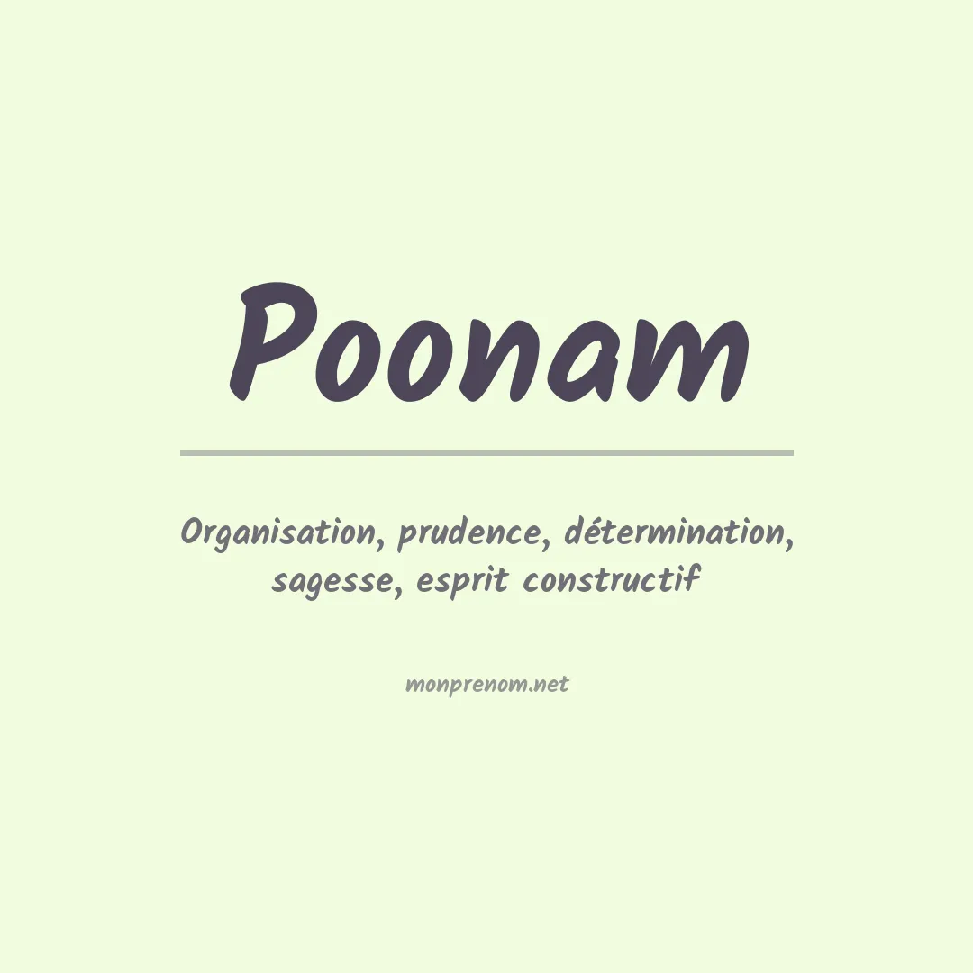 Signification du prénom Poonam