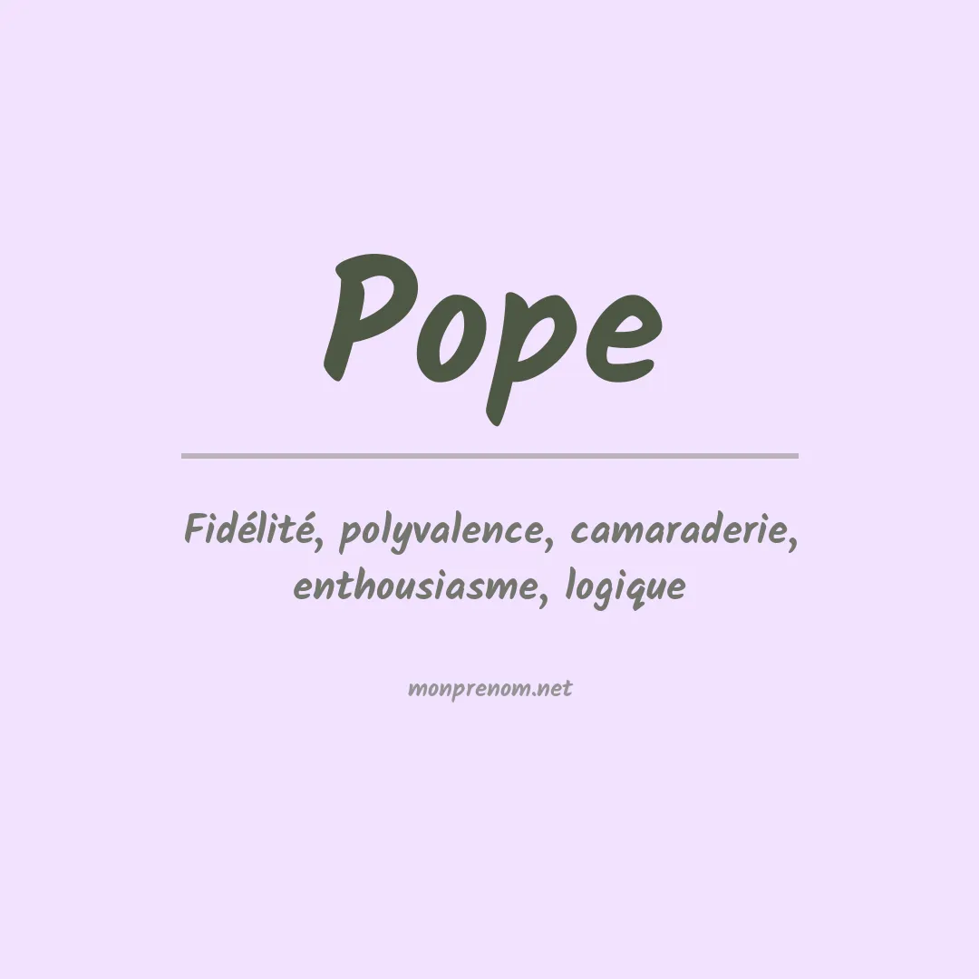 Prénom Pope