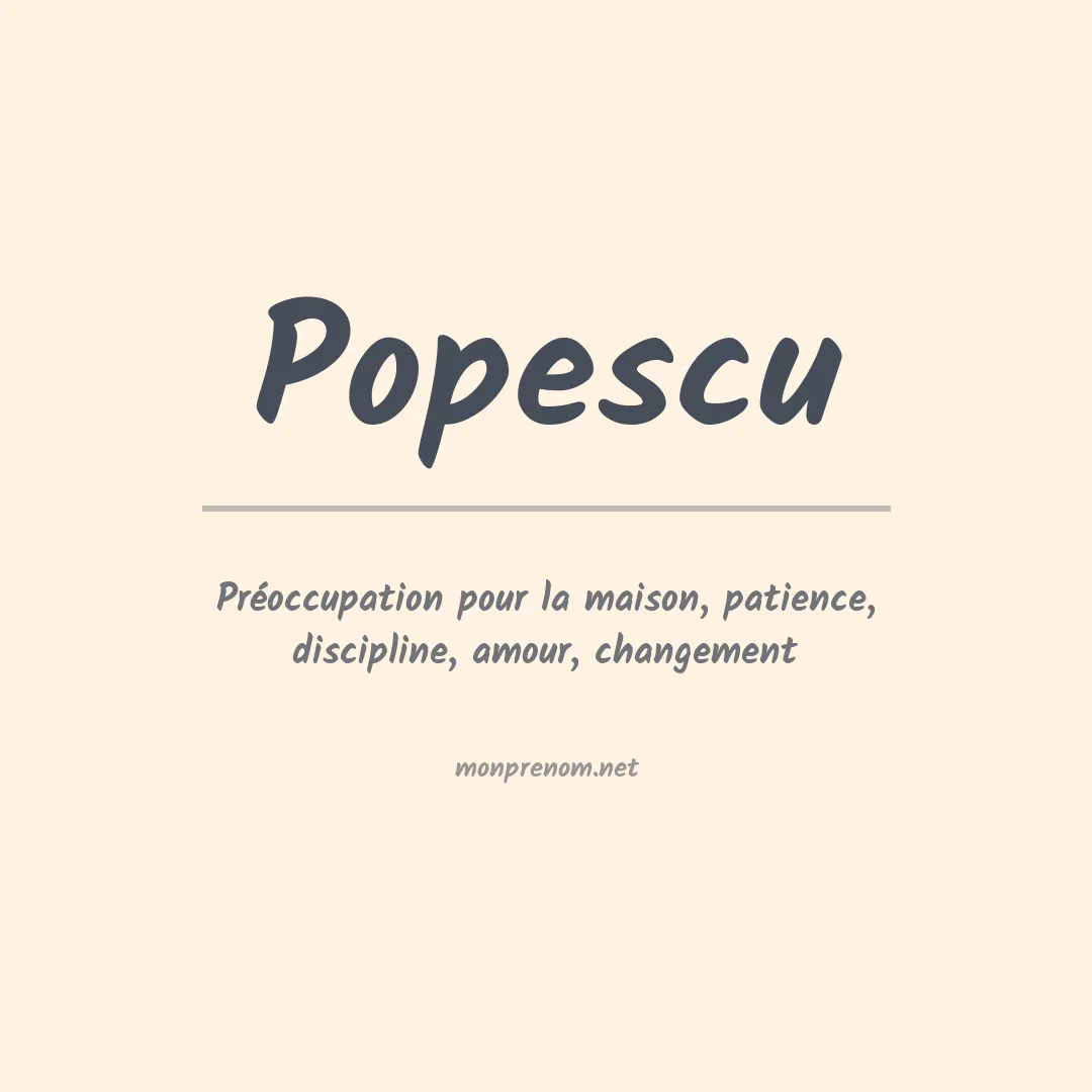 Prénom Popescu