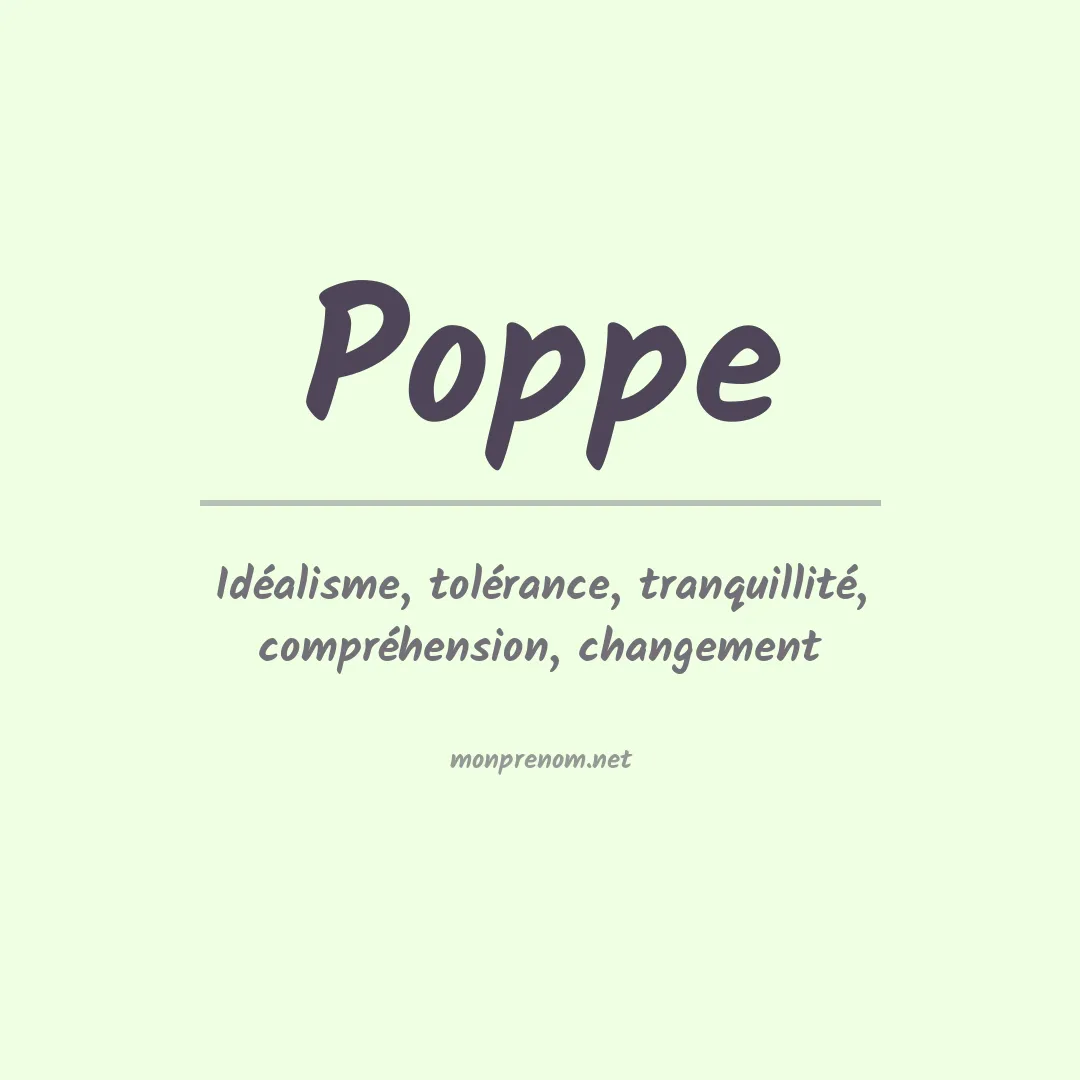 Prénom Poppe