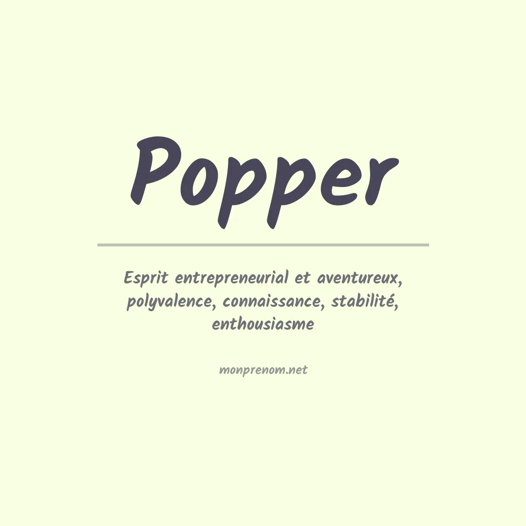 Prénom Popper