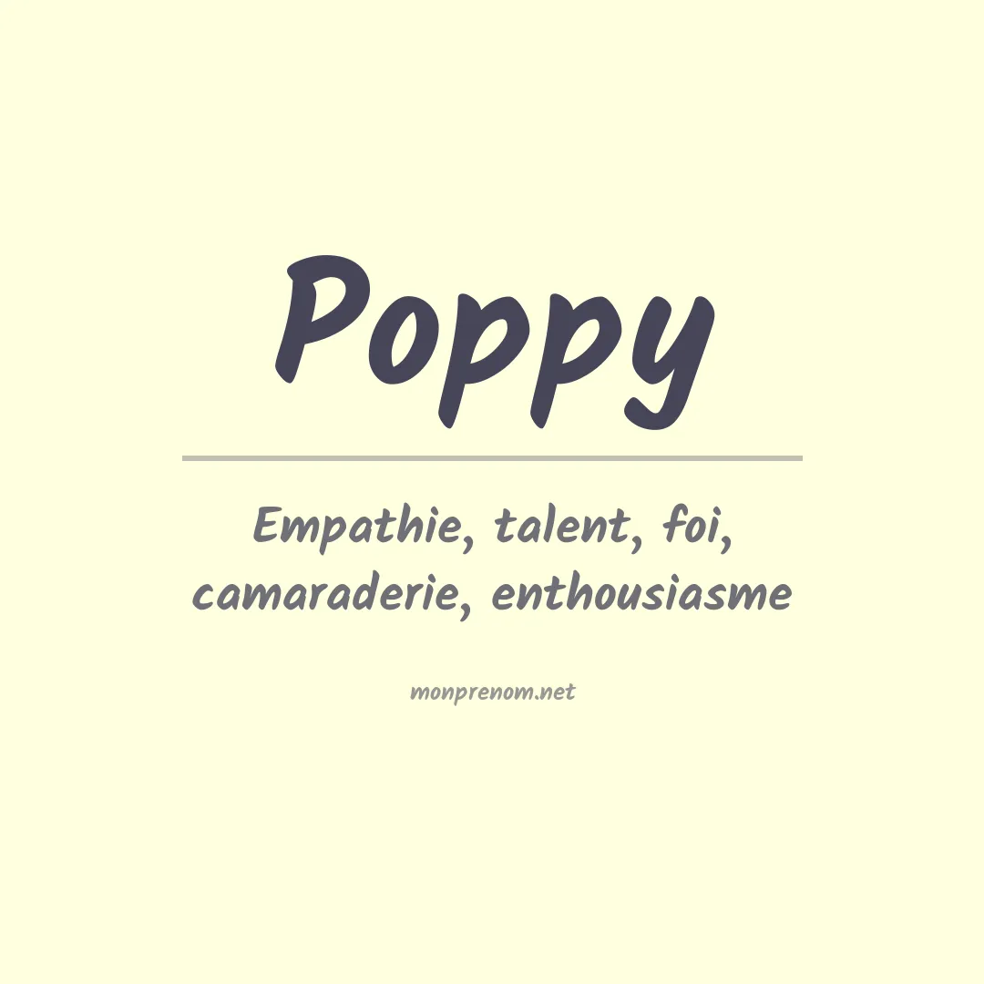 Prénom Poppy