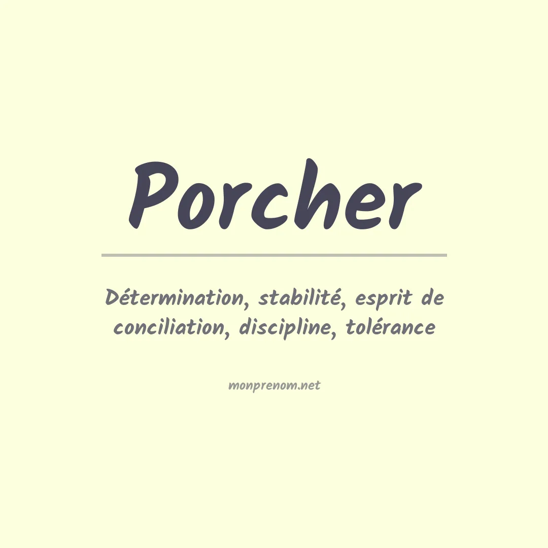 Prénom Porcher