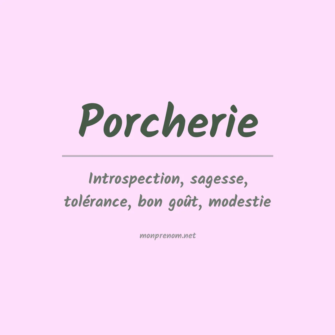 Signification du prénom Porcherie