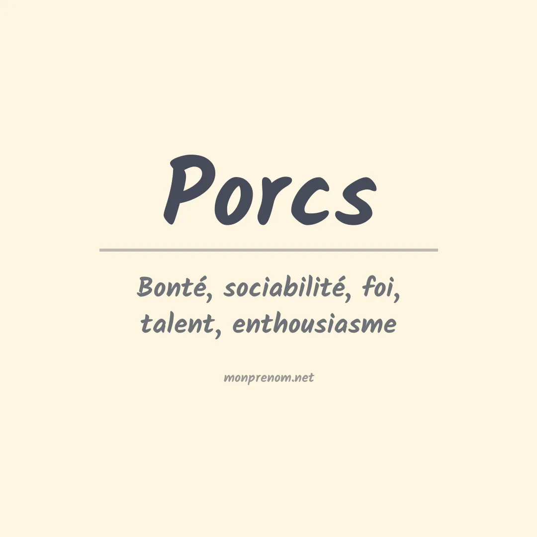 Signification du prénom Porcs