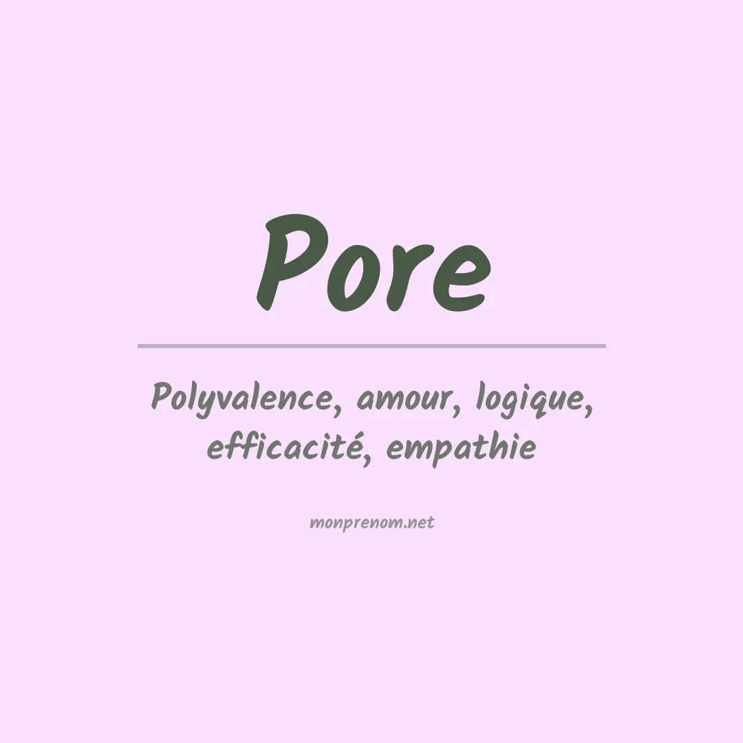 Prénom Pore