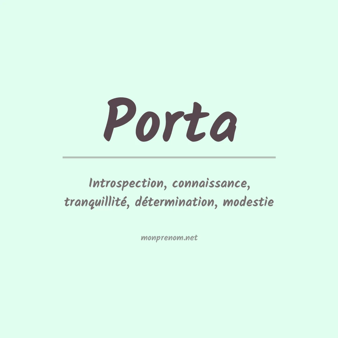 Prénom Porta