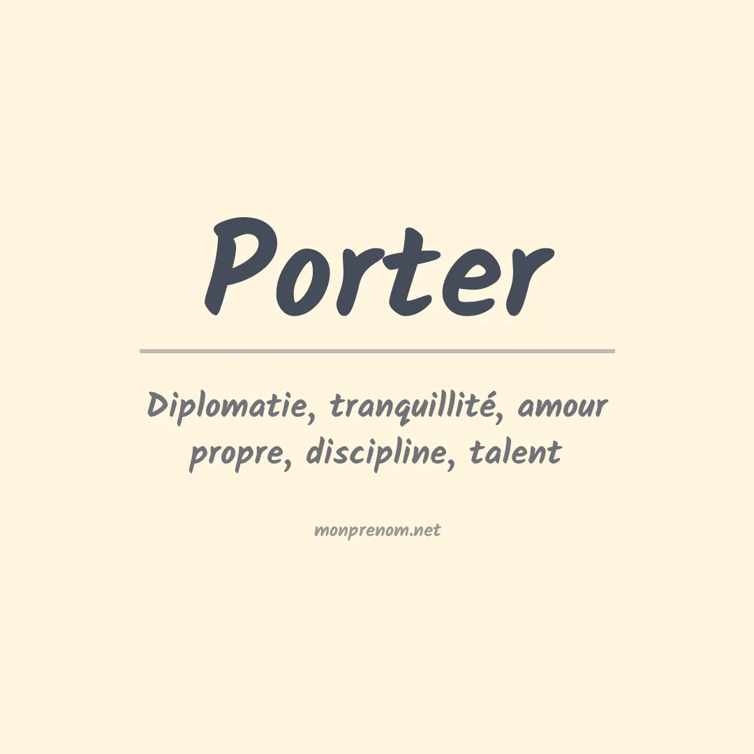 Prénom Porter