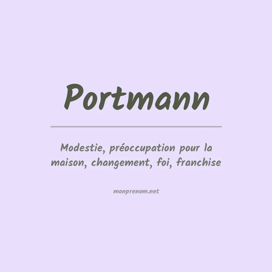 Prénom Portmann