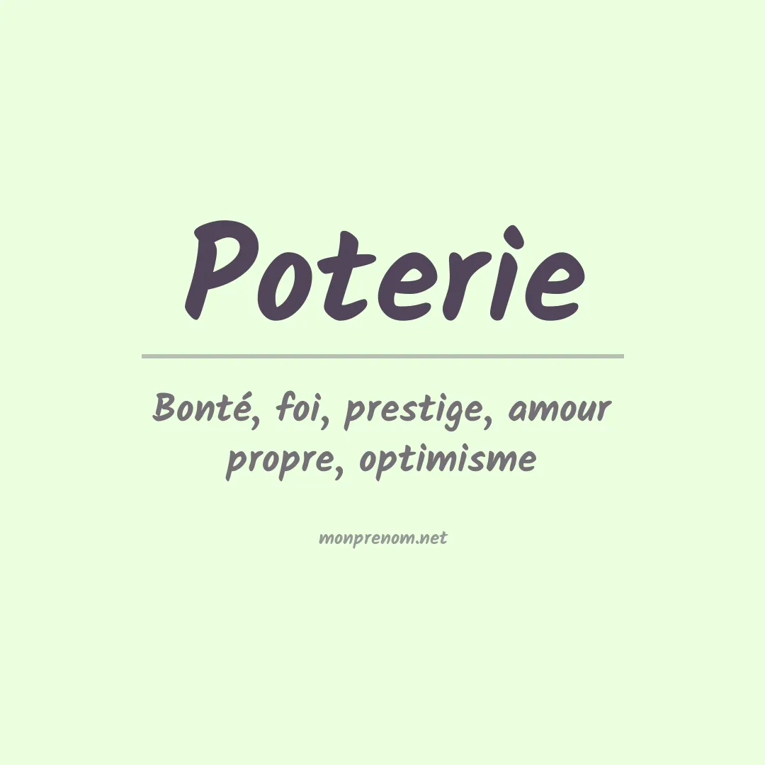 Signification du prénom Poterie