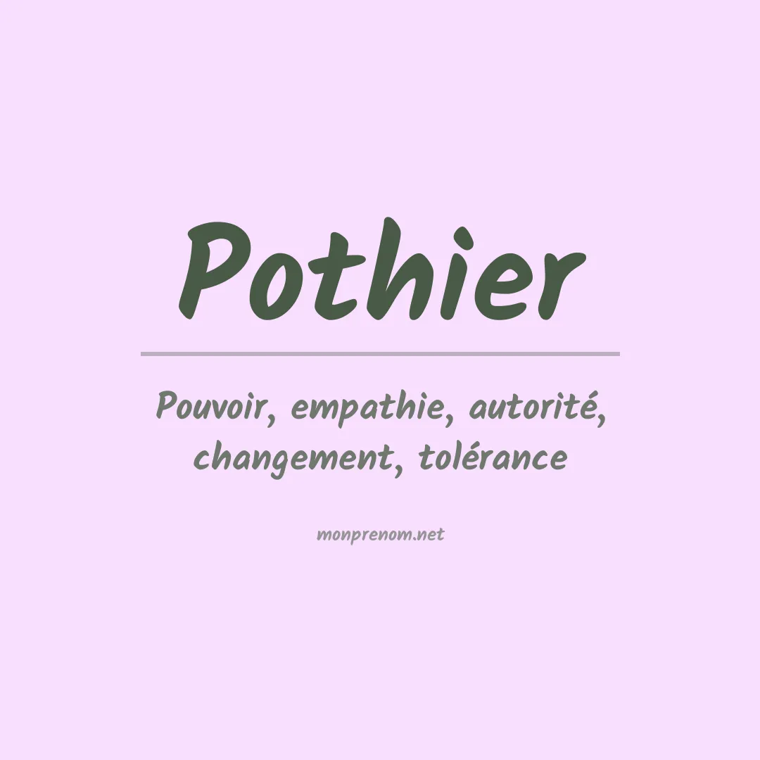 Prénom Pothier