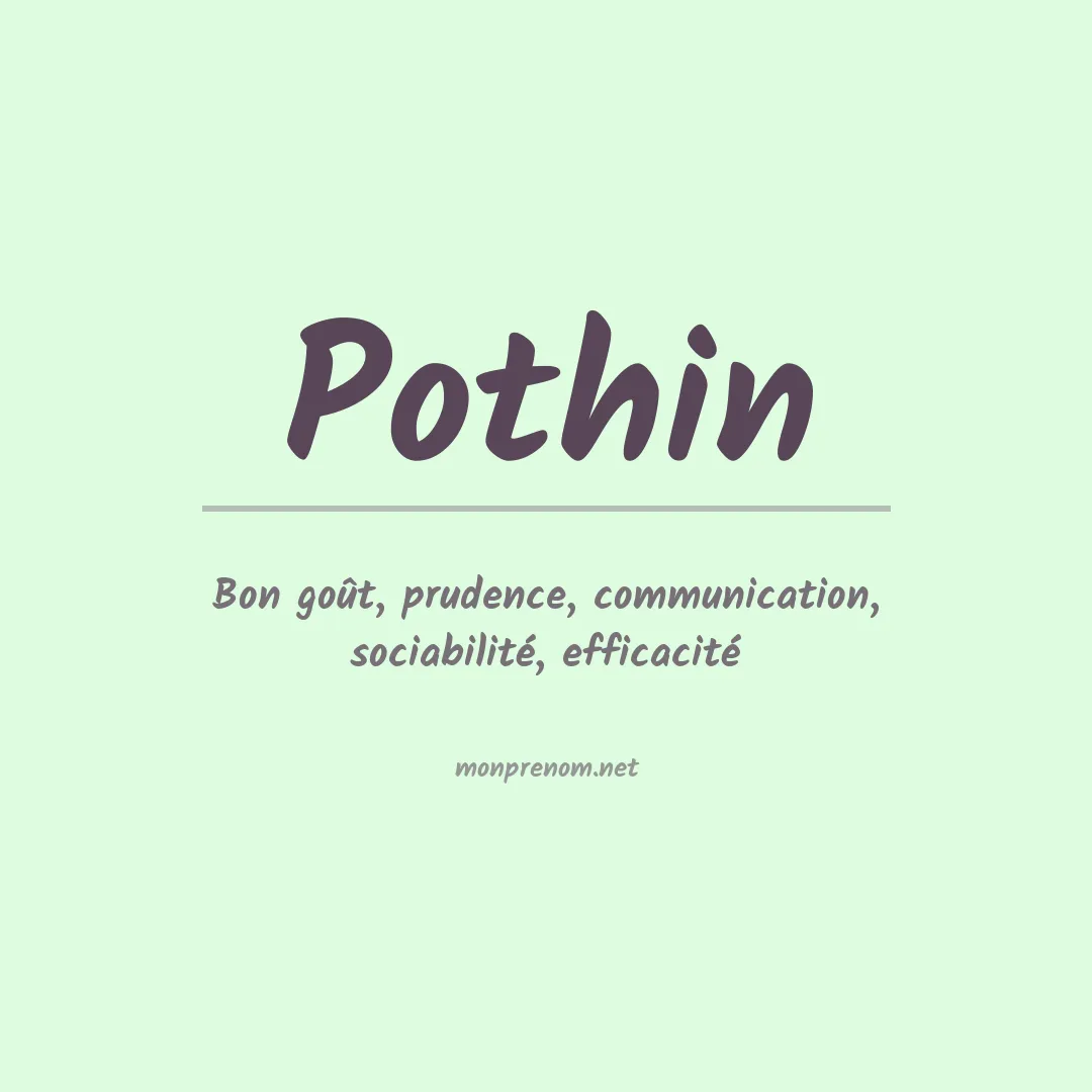 Signification du prénom Pothin