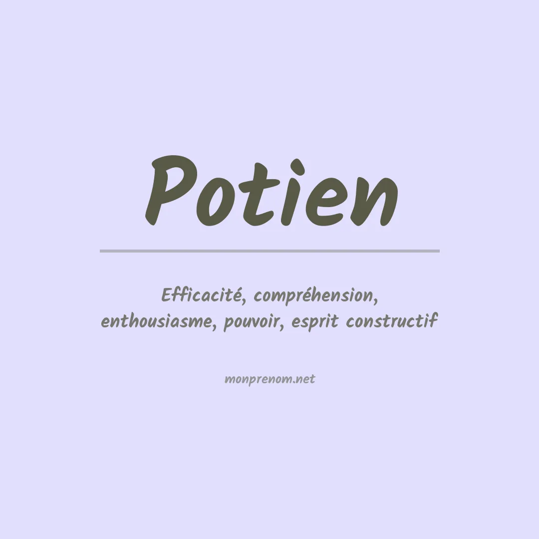 Signification du prénom Potien