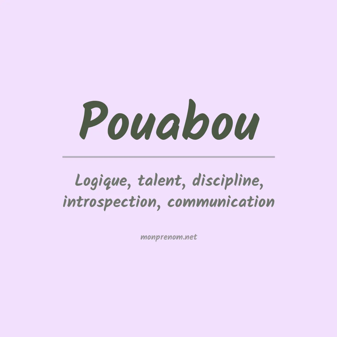 Signification du prénom Pouabou