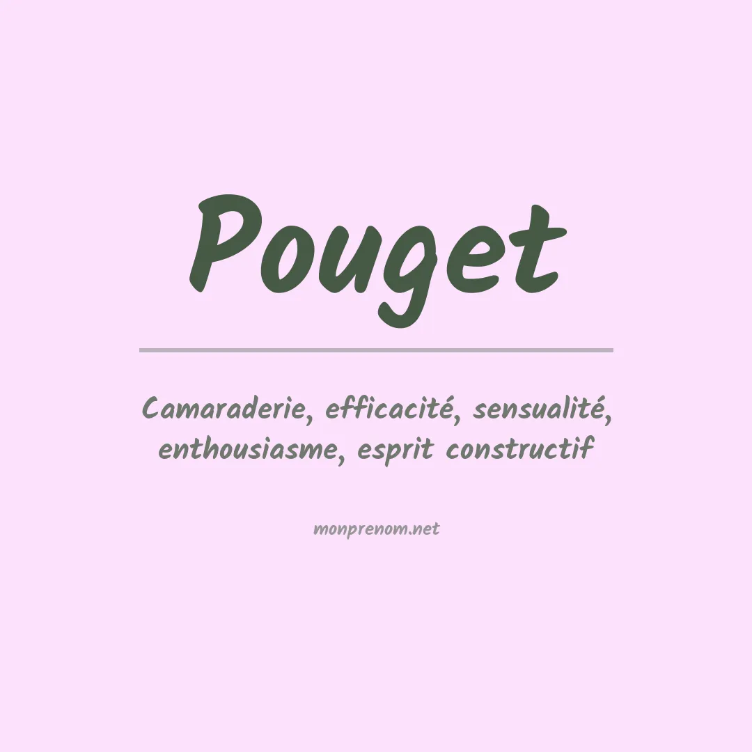 Signification du prénom Pouget