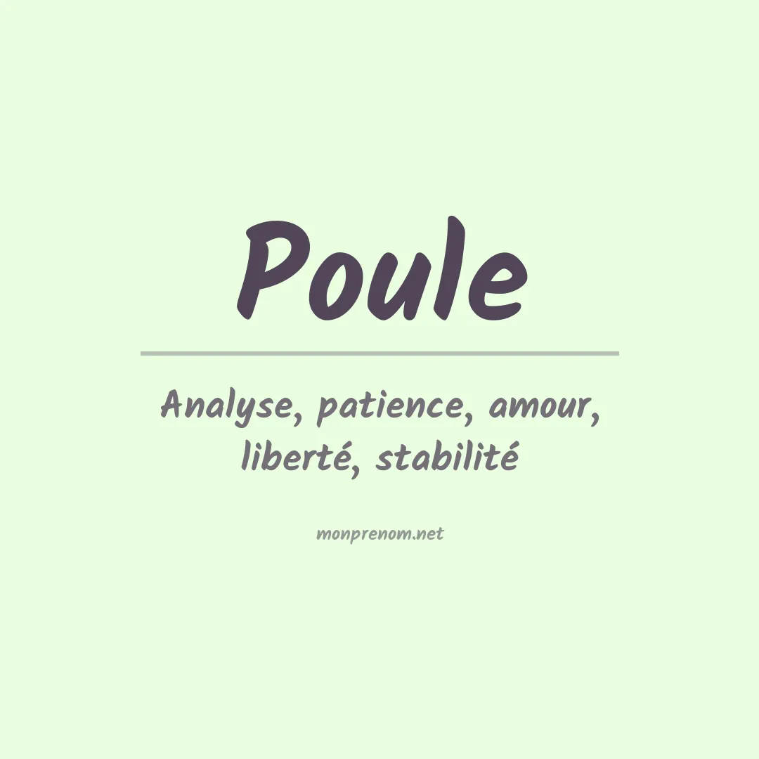 Signification du prénom Poule