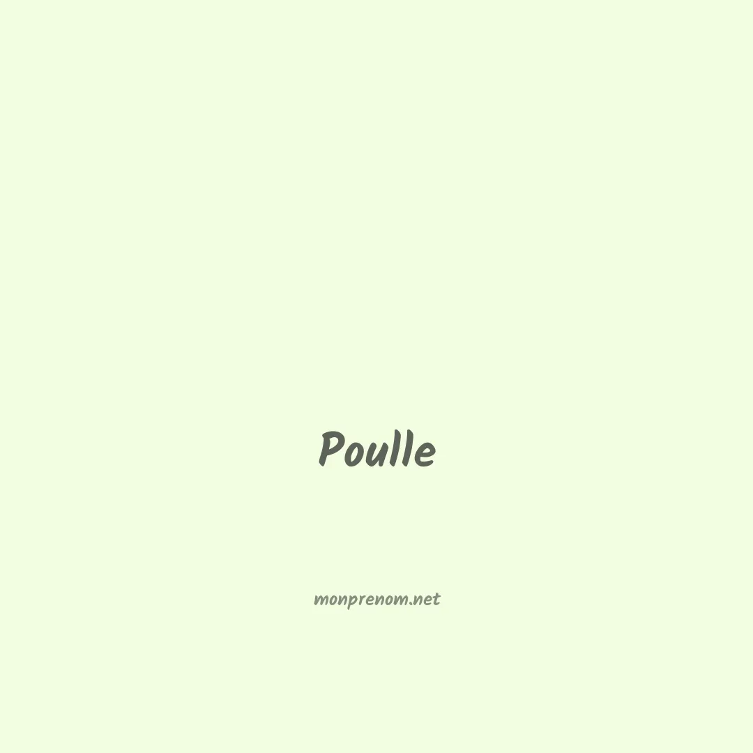 Poulle en chinois
