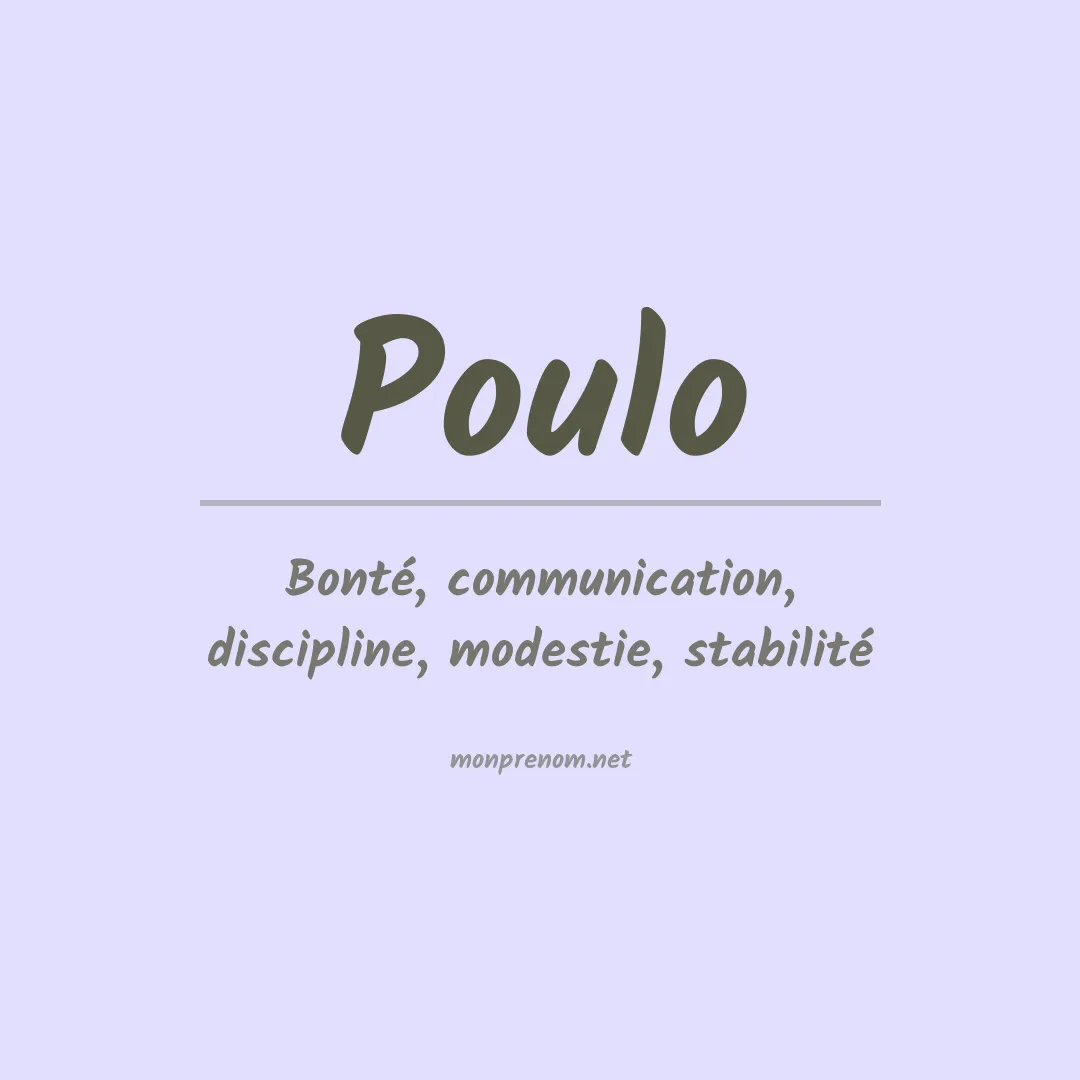 Signification du prénom Poulo