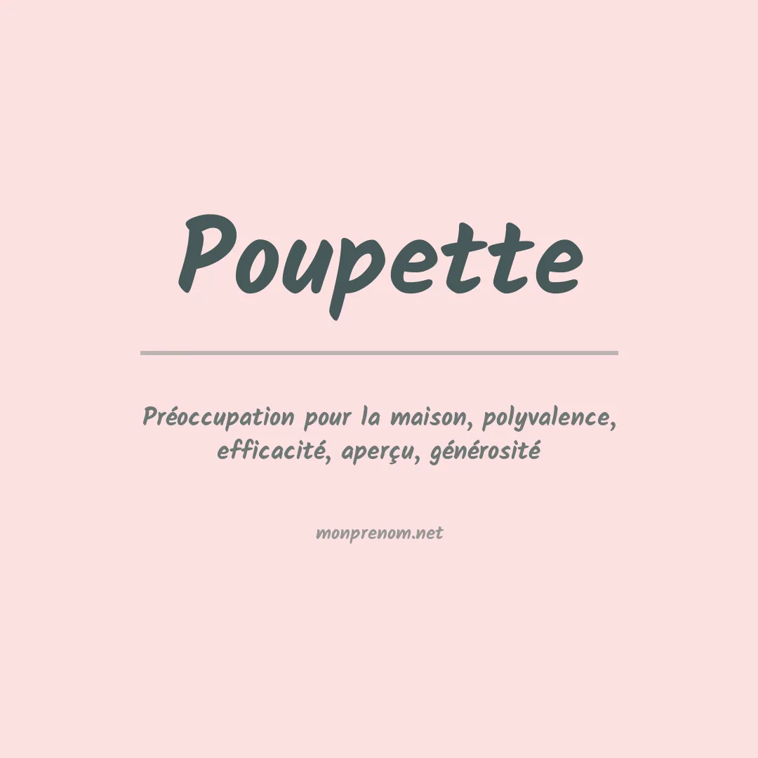 Signification du prénom Poupette