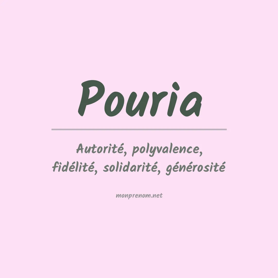 Signification du prénom Pouria