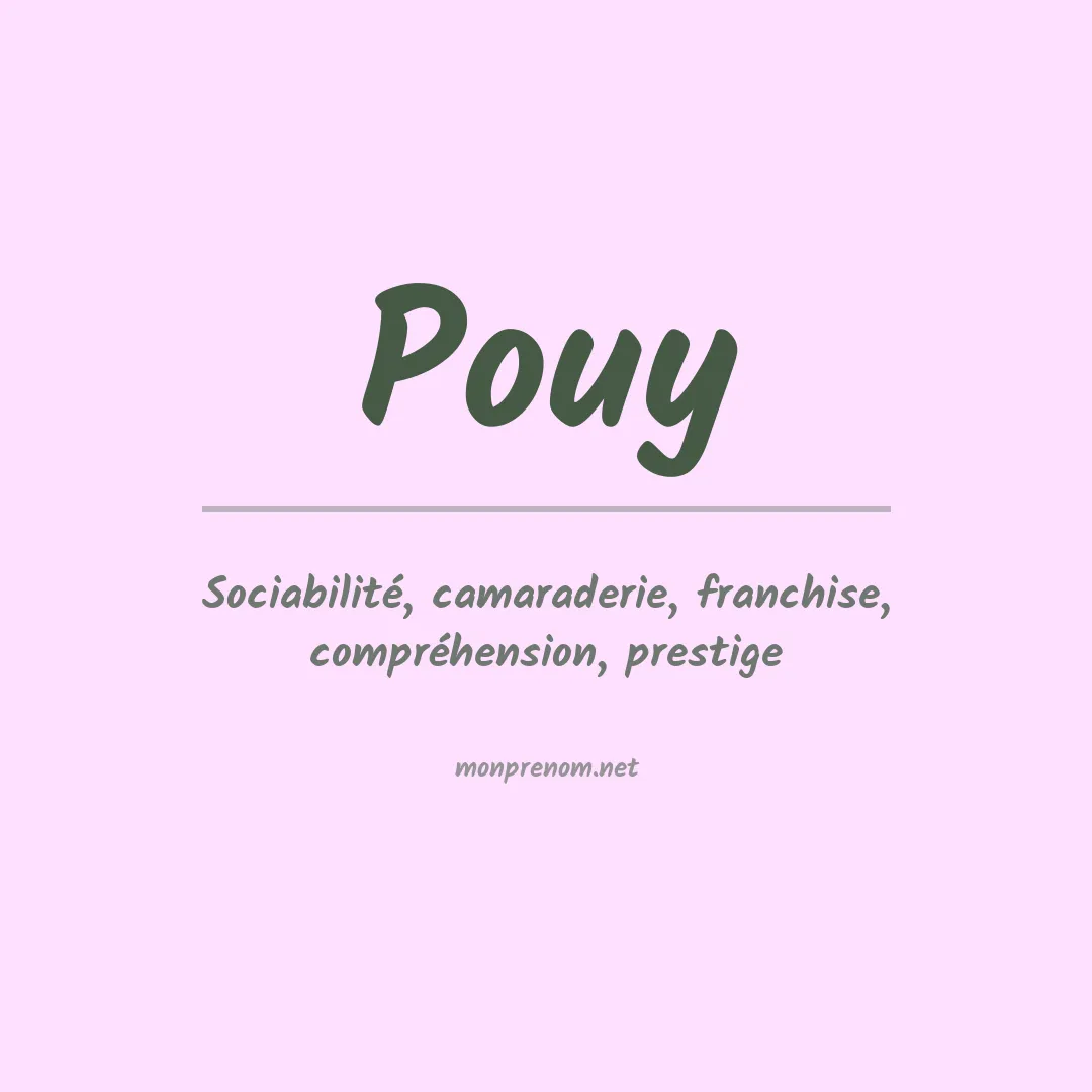 Signification du prénom Pouy