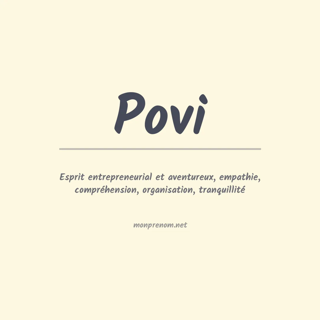 Signification du prénom Povi