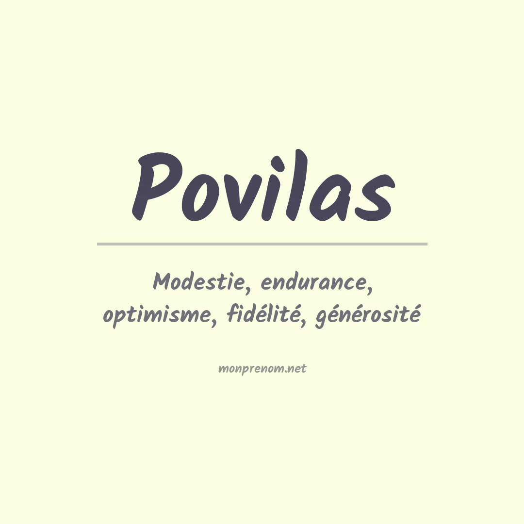 Signification du prénom Povilas