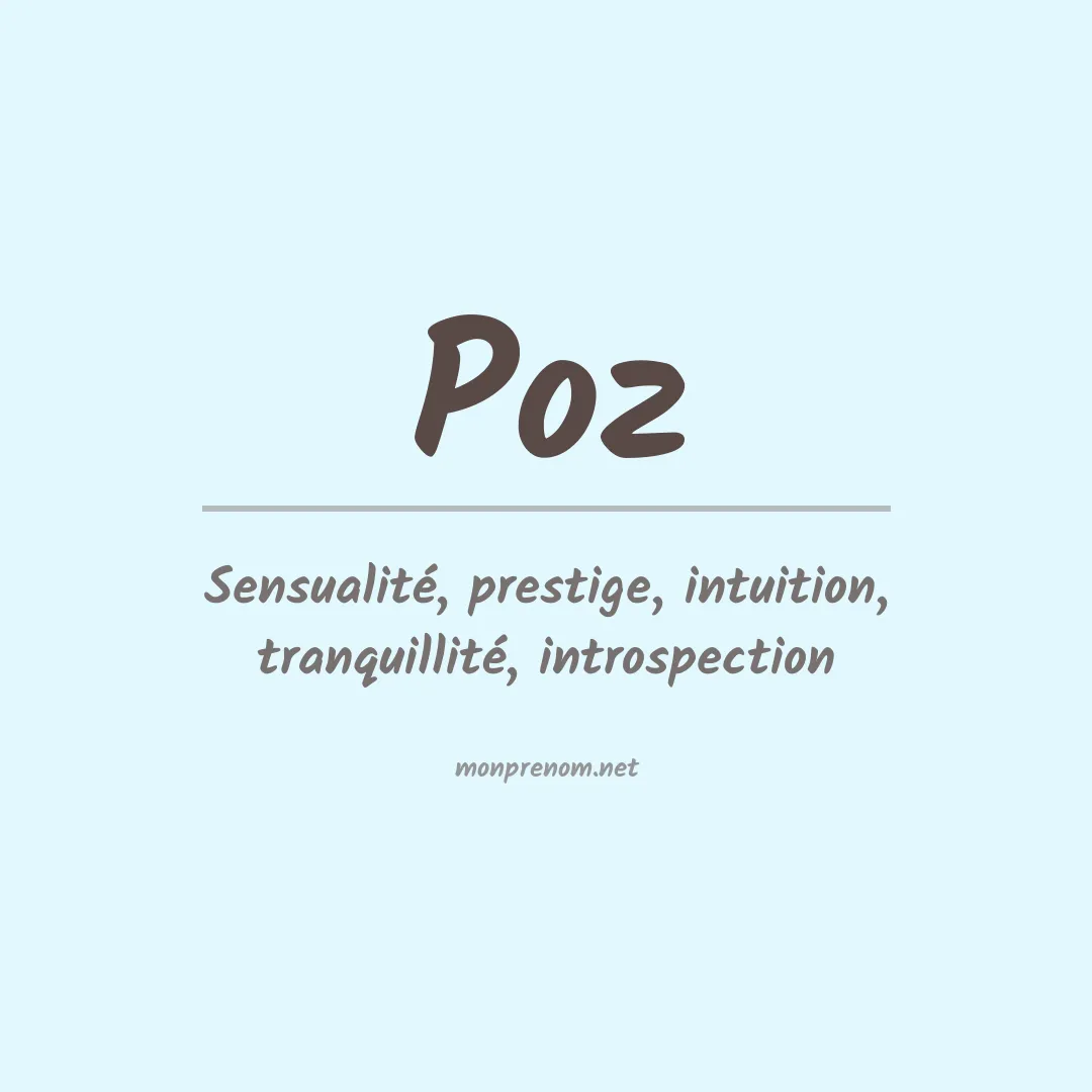 Signification du prénom Poz