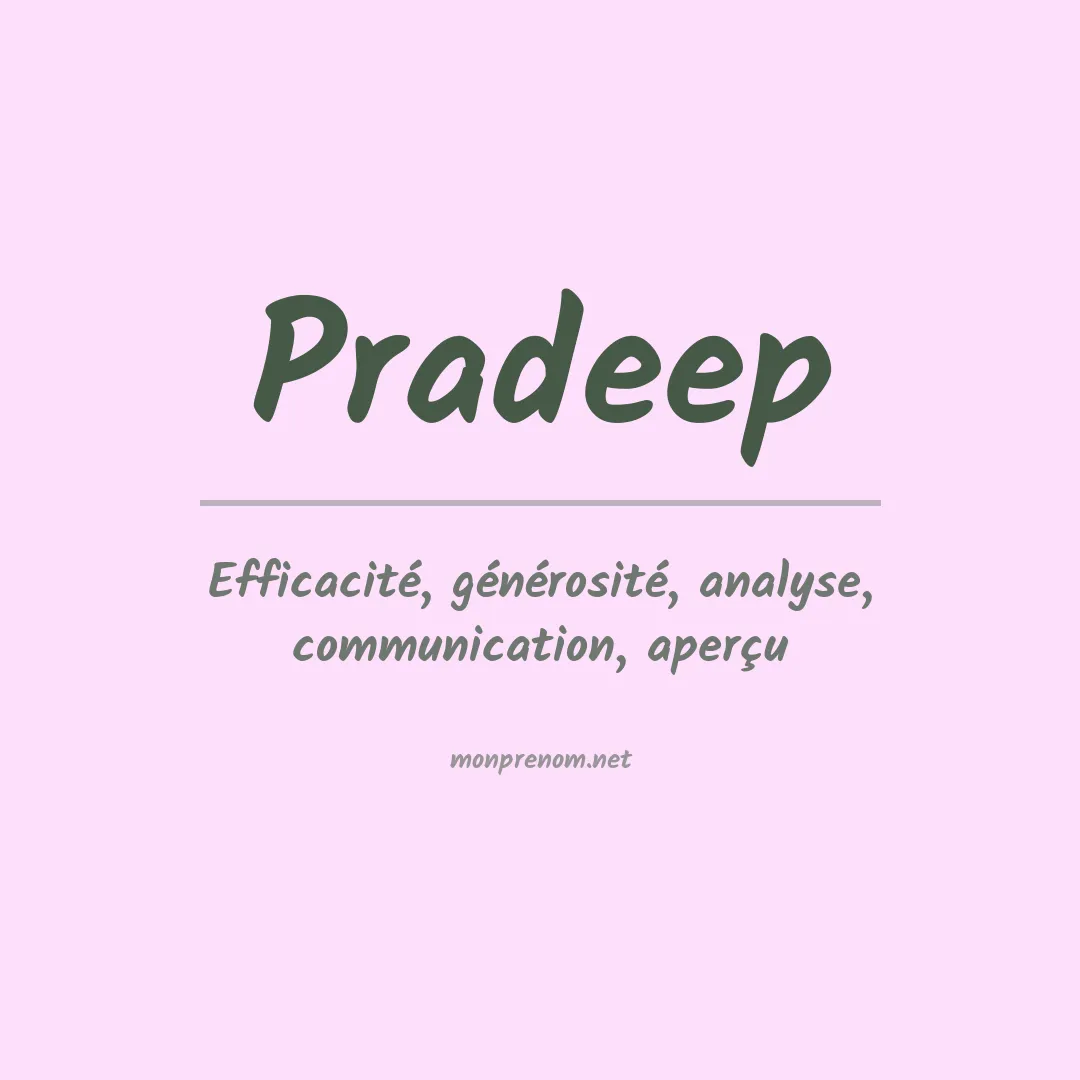Signification du prénom Pradeep